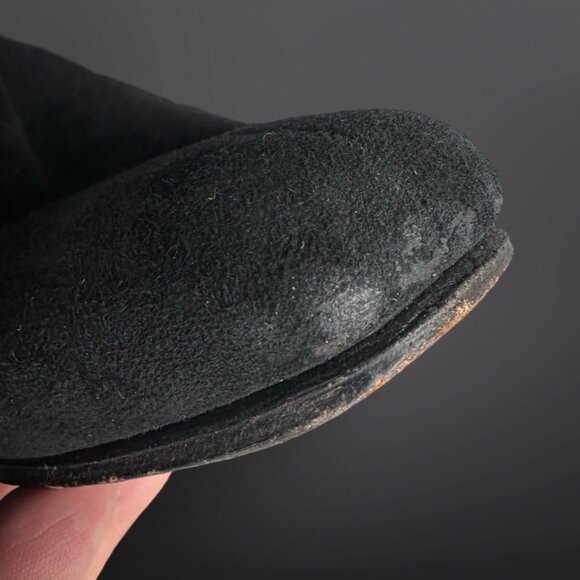 Vintage 1980s Karl Lagerfeld suede over the knee boots w/ gold applique Sz 8.5 - Picture 7 of 10